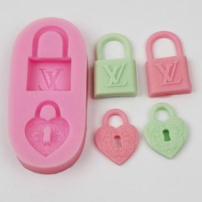 Silikonform Nydelig 3D-lås Non-Stick Kakedekorering Fondant Verktøy Form kjøkken Baketilbehør