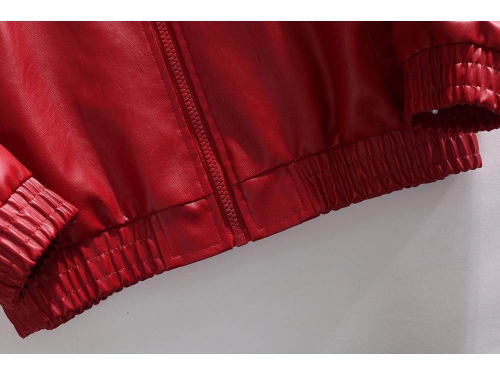 Men's American Racing Style Leather Jacket - Streetwear, Stand Collar, Cool Hip-Hop High Street Trend, Motorcycle Outerwear.