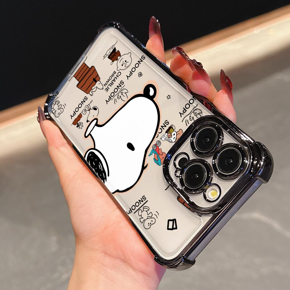 Cute S-Snoopys Dog Line Phone Case for Samsung Galaxy A57 A56 A55 A54 A53 A52 A37 A36 A16 A06 4G 5G Anti-drop Transparent Cover