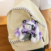Stuffed Rabbit Doll Keyring Princess Pearl Dress Drooping Ear Rabbit Pendant  Backpack Decor