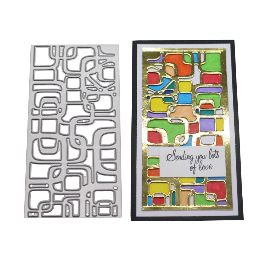 Irregular Pattern of Rectangular Frame Metal Silvery Stencil Embossing Cutting Dies For Diy Scrapbooking Paper Album Card Making