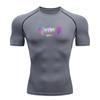 Men's Compression Fitness Sport T-Shirt, Quick Dry Breathable Athletic Workout Top, Stylish Gradient Metal Print Gym Training Activewear for Running E