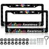 HCSS 2PCS American Flag Eagle License Plate Frames Patriotic US Flag License Plate Holder Stainless Steel Auto Parts Rust-Proof Waterproof Car