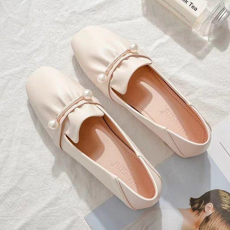 Single shoes female versatile soft leather 2025 autumn Internet celebrity late evening breeze gentle temperament fairy commuter middle heel s