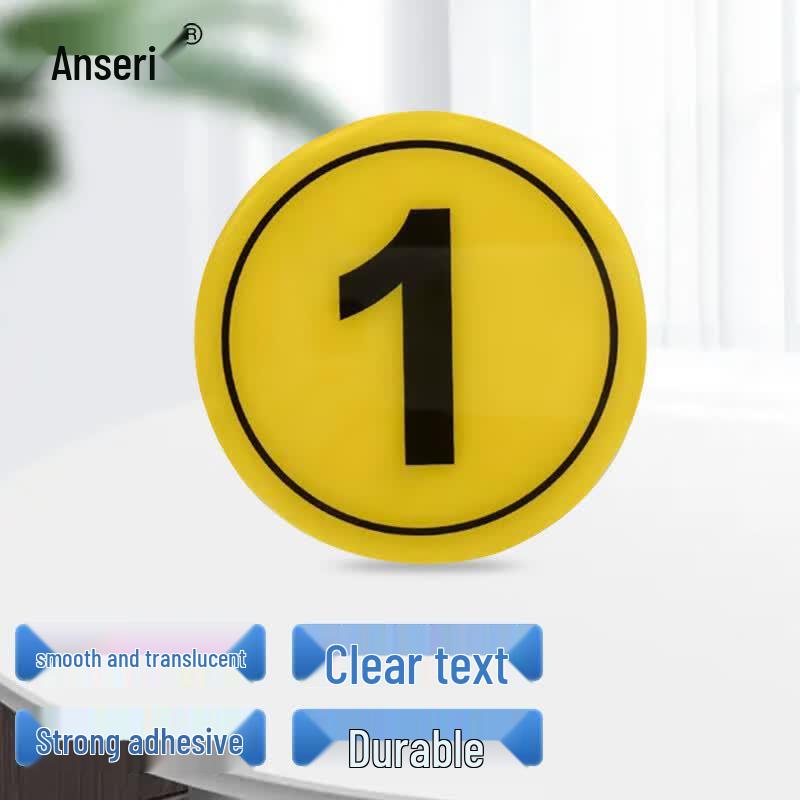 Магнитные акриловые номерные знаки Anserway (5-Pack) 4x4cm жёлтый