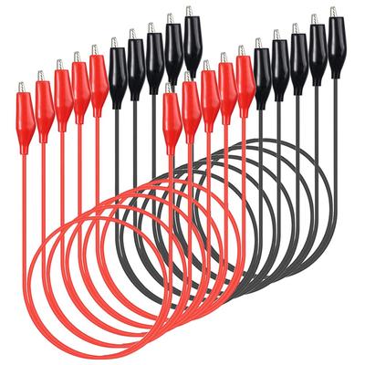 KILIGEN Alligator Clip Insulated Test Leads with Alligator Soldered Jumper Wires for Electrical Circuit and Experiments Electrical, 0.5mm²/20AWG Wire,
