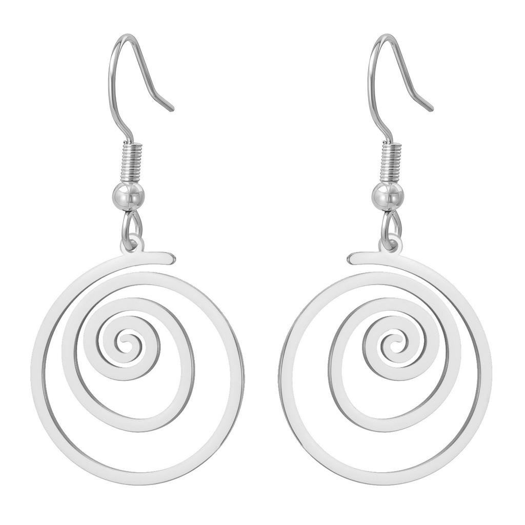 Square Swirl Geometric Drop Earrings Creative Trendy Dangle Earrings for Women