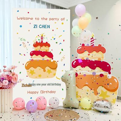 Korean Style First Birthday Decorations: Balloons & Backdrop for Boys & Girls