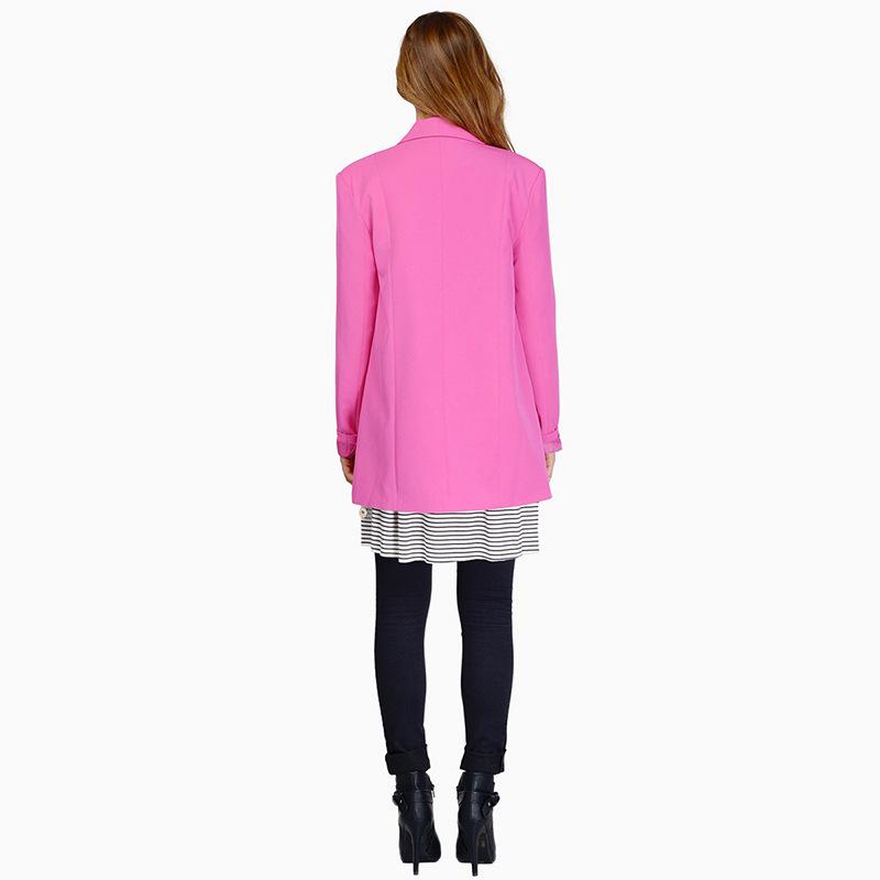 Damenblazer im europäischen und amerikanischen Stil - Reverskragen, Ein-Knopf-Verschluss, Mittellang, Slim Fit, Perfekt für den Arbeitsweg.