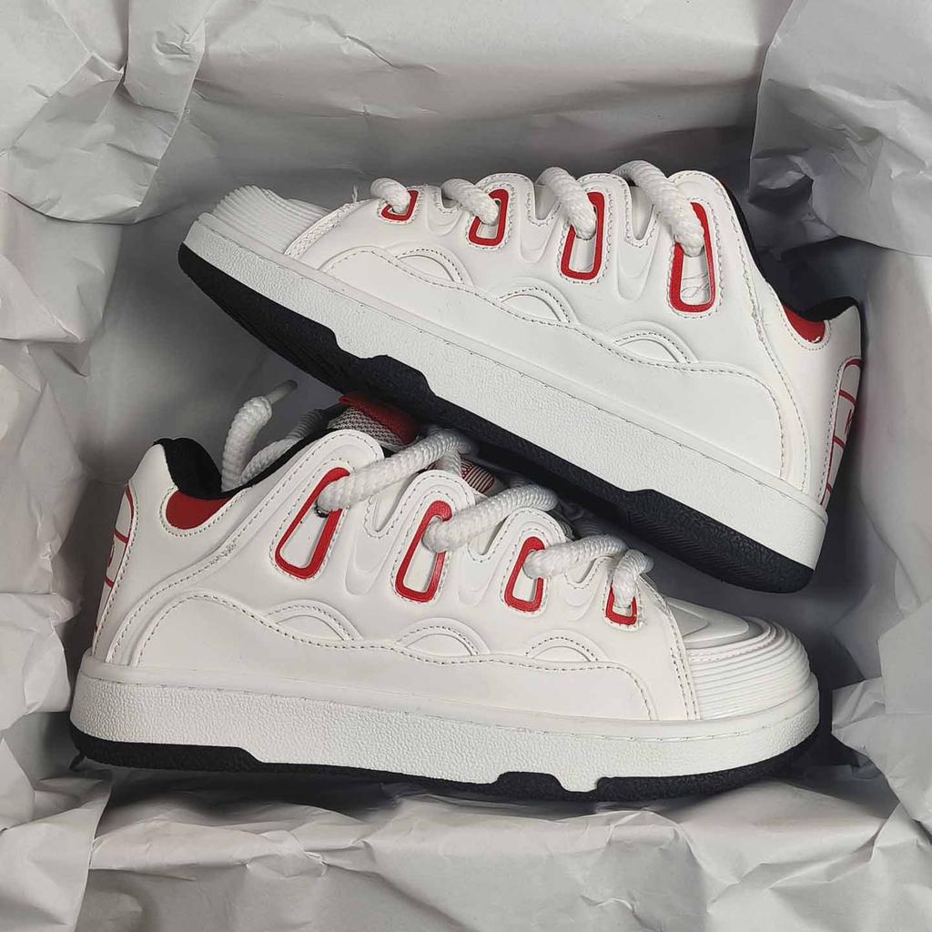 Guochao ins στυλ Χονγκ Κονγκ νέα μοντέρνα casual μικρά λευκά παπούτσια ανδρικά και γυναικεία πανεπιστημιακά ευέλικτα ζευγαρωτά ελαφριά αθλητικά παπούτσια skateboard