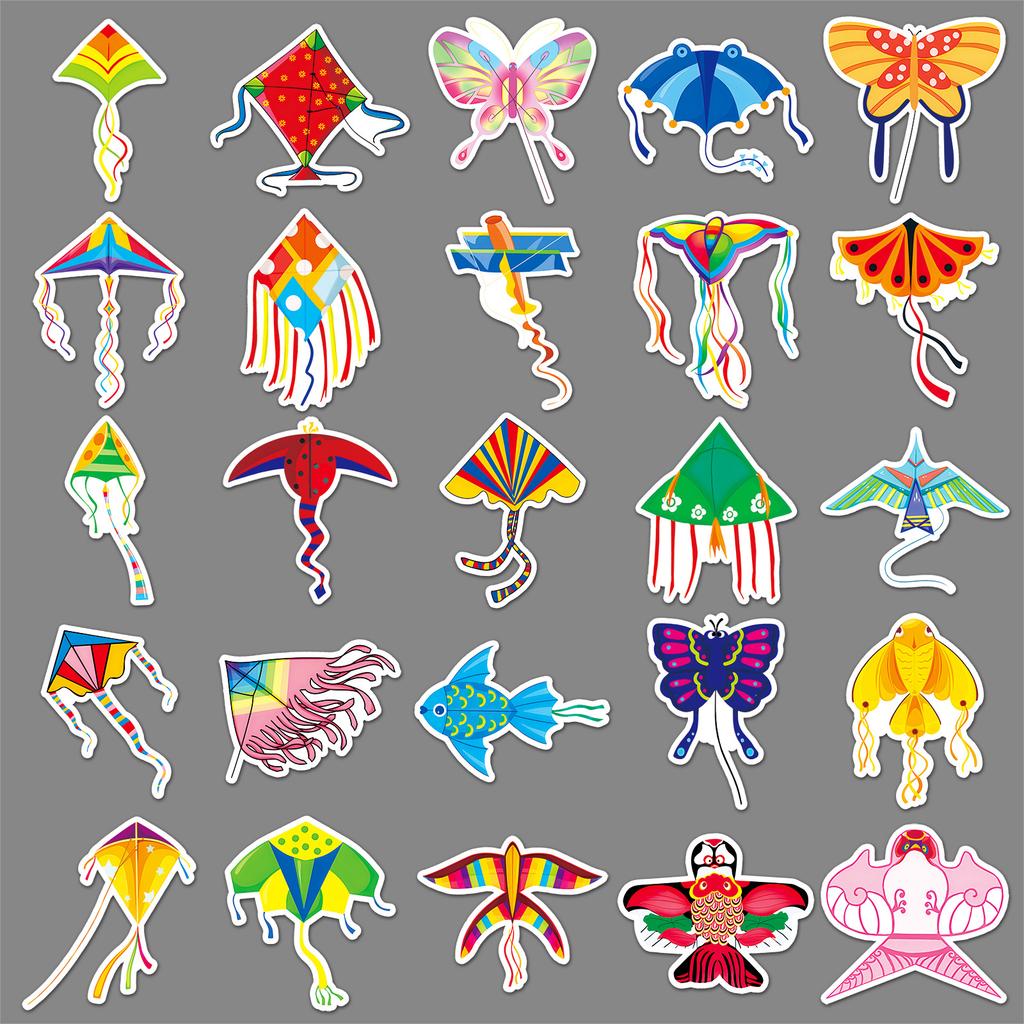 50 Kite Graffiti Stickers Personalized Cartoon Cute Children's Decorative Mobile Phone Case Water Cup Stationery Stickers