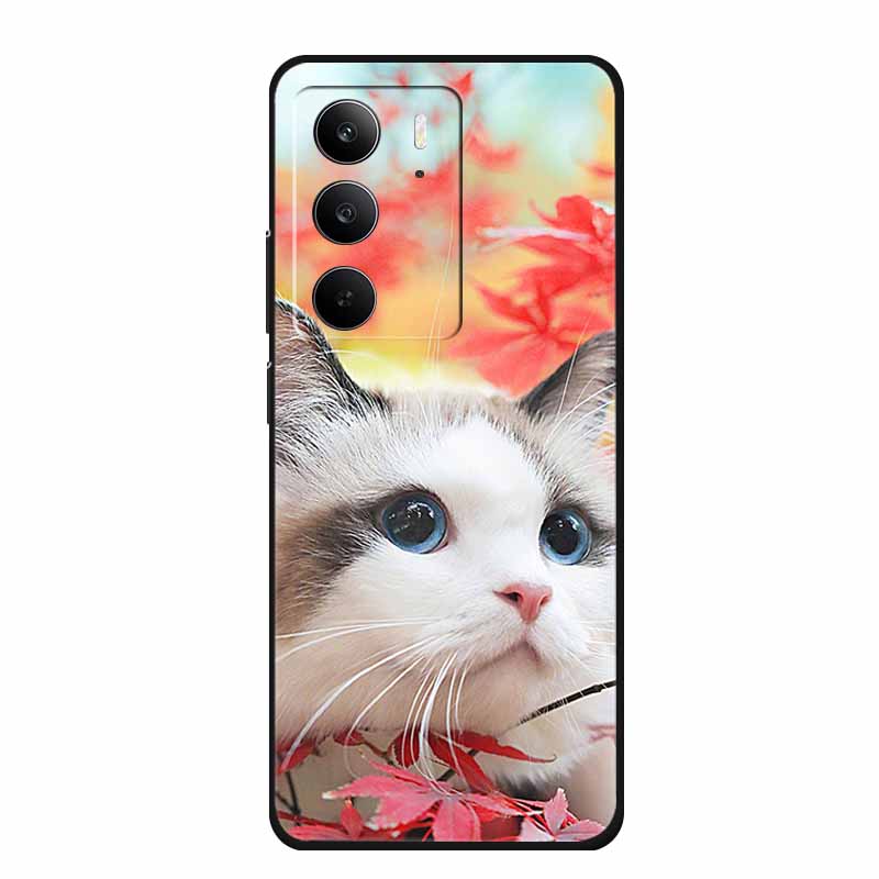 For Realme Narzo 80 Lite 5G Case Narzo80 Lite Coque Cartoon Cat TPU Black Silicone Soft Phone Case For Realme Narzo 80Lite Funda