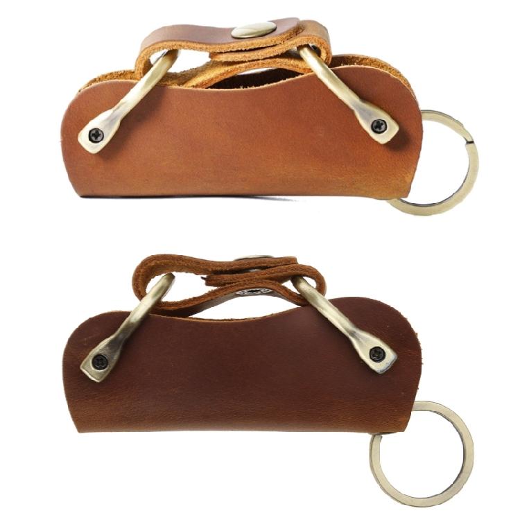 Bolsa de almacenamiento para llaves hecha a mano, portallaves para llaves de coche de cuero PU, llavero de gran capacidad