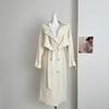 Autumn New Women's Mid-length White Tight Waist Casual Coat
