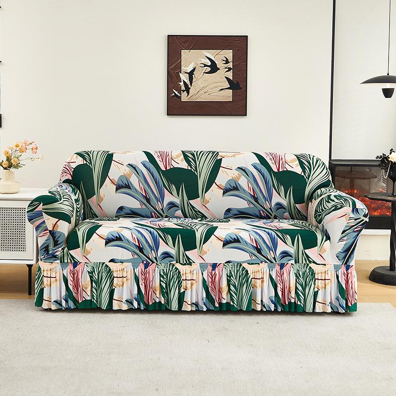 Sofa Slipcover Couch Cover With Skirt Durable Washable High Elastic Stretchable Easy Fit Universal Furniture Protector