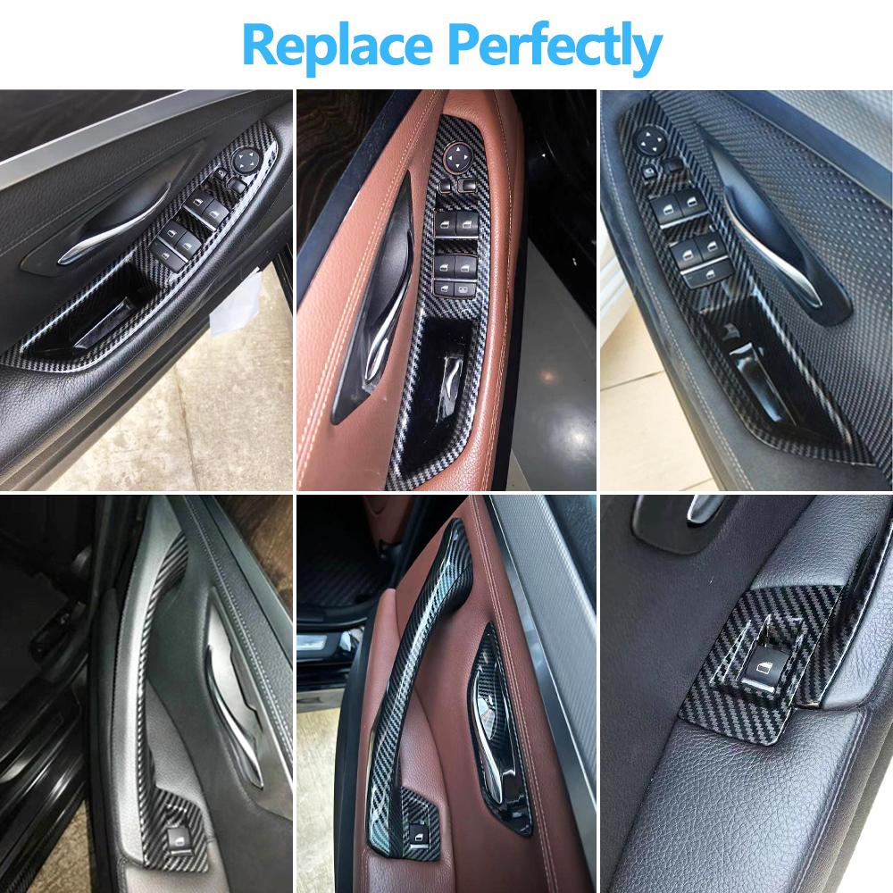 Carbon Fiber LHD RHD Car Interior Door Handle Armrest Panel Trim For BMW 5 Series F10 F11 520i 523i 525i 528i 535i 520d