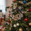Hanging Wreath With Bells Pinecones Decorative Durable Holiday Decoration Christmas Scene