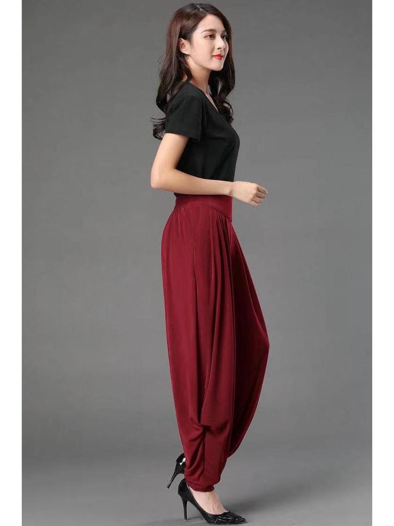 2025 Women's High Waist Casual Harem Pants - Spring/Summer Plus Size Slimming, Loose Fit, Lantern-Style Trousers
