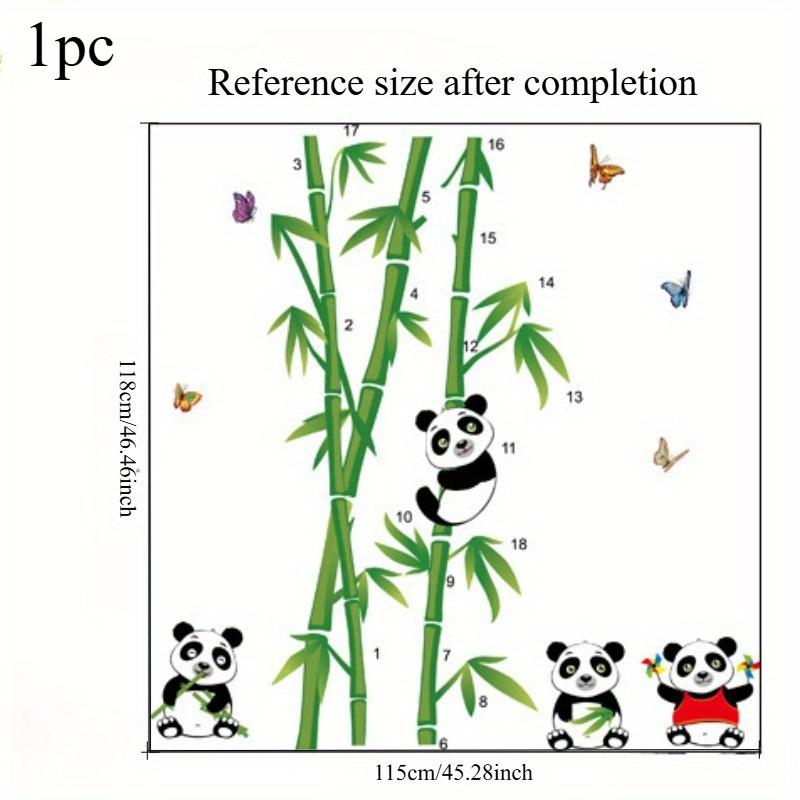 

1 шт. Мультяшные наклейки на стену с бамбуковой пандой, Милые животные, Декоративные наклейки, Съемные виниловые наклейки с очаровательными пандами и зеленым бамбуком