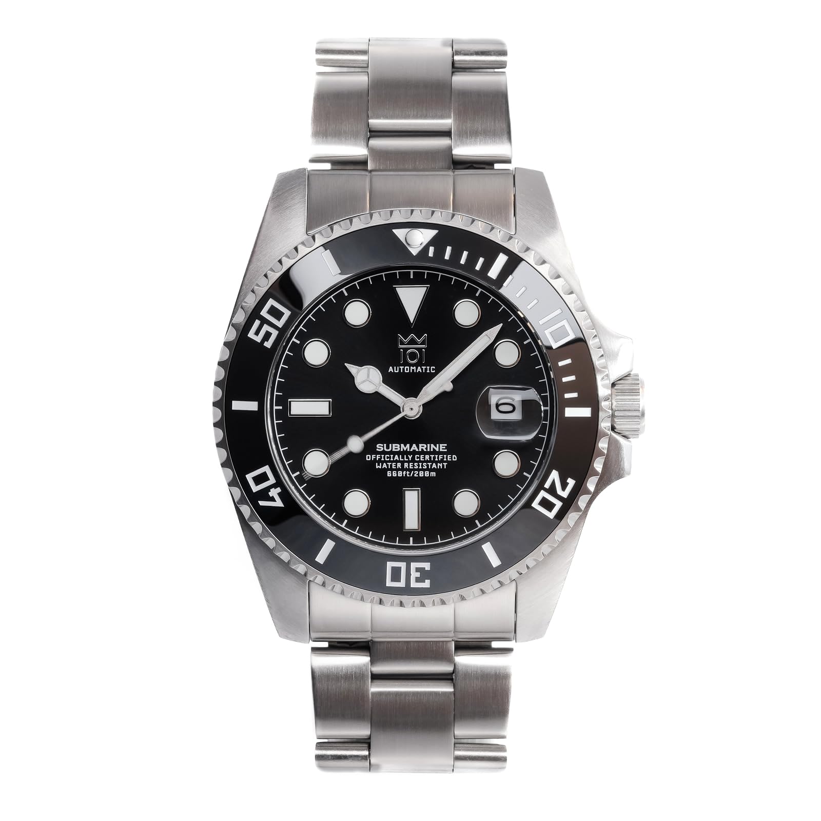 

[HYAKUICHI 101] No.7RD-BK Hyakuichi 42mm Ceramic Bezel Dive Watch, Mechanical, Black, Hack Function