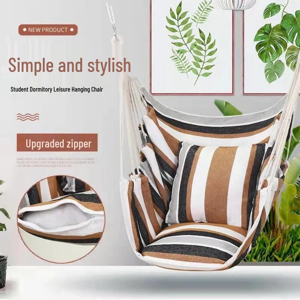 Canvas Hanging Chair: Thickened Indoor/Outdoor Dorm Swing for College Students & Kids