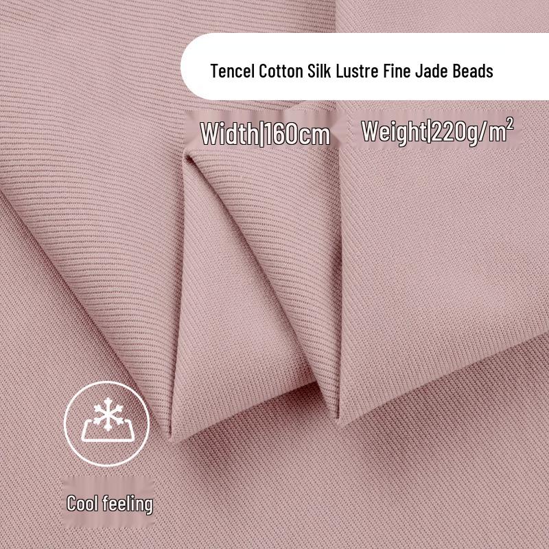 

Tencel Cotton Silk Lustre Fabric with Jade Beads for Cool Feeling T-Shirts Sample