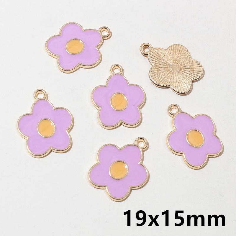 20pcs Enamel Mushroom Charms Pendant 19x19mm Alloy Metal DIY Jewelry Making Accessories for Earring Bracelet Necklace Finding