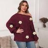 Women's Cross-border European American Sexy One-length Off-shoulder Irregular Top Bat Sleeve Loose Pullover Sweater