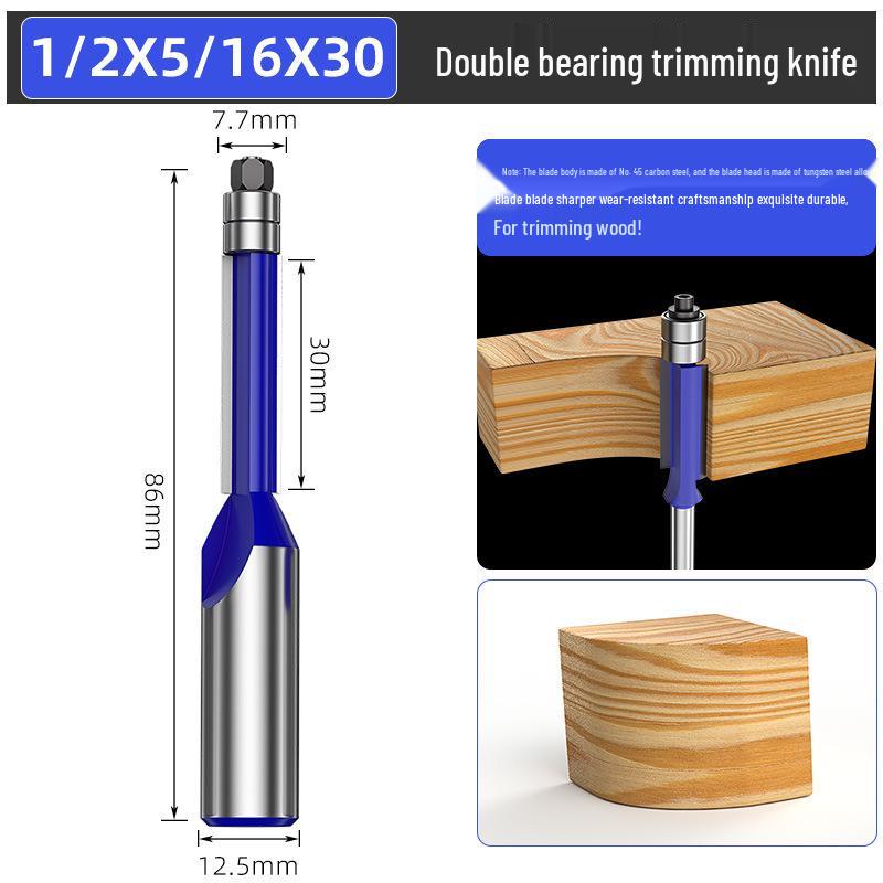 Holzbearbeitungs-Gravier-Trimm-Messer Doppellager-Fräsmaschine mit zweischneidigem Fräser und Plattenkreissäge