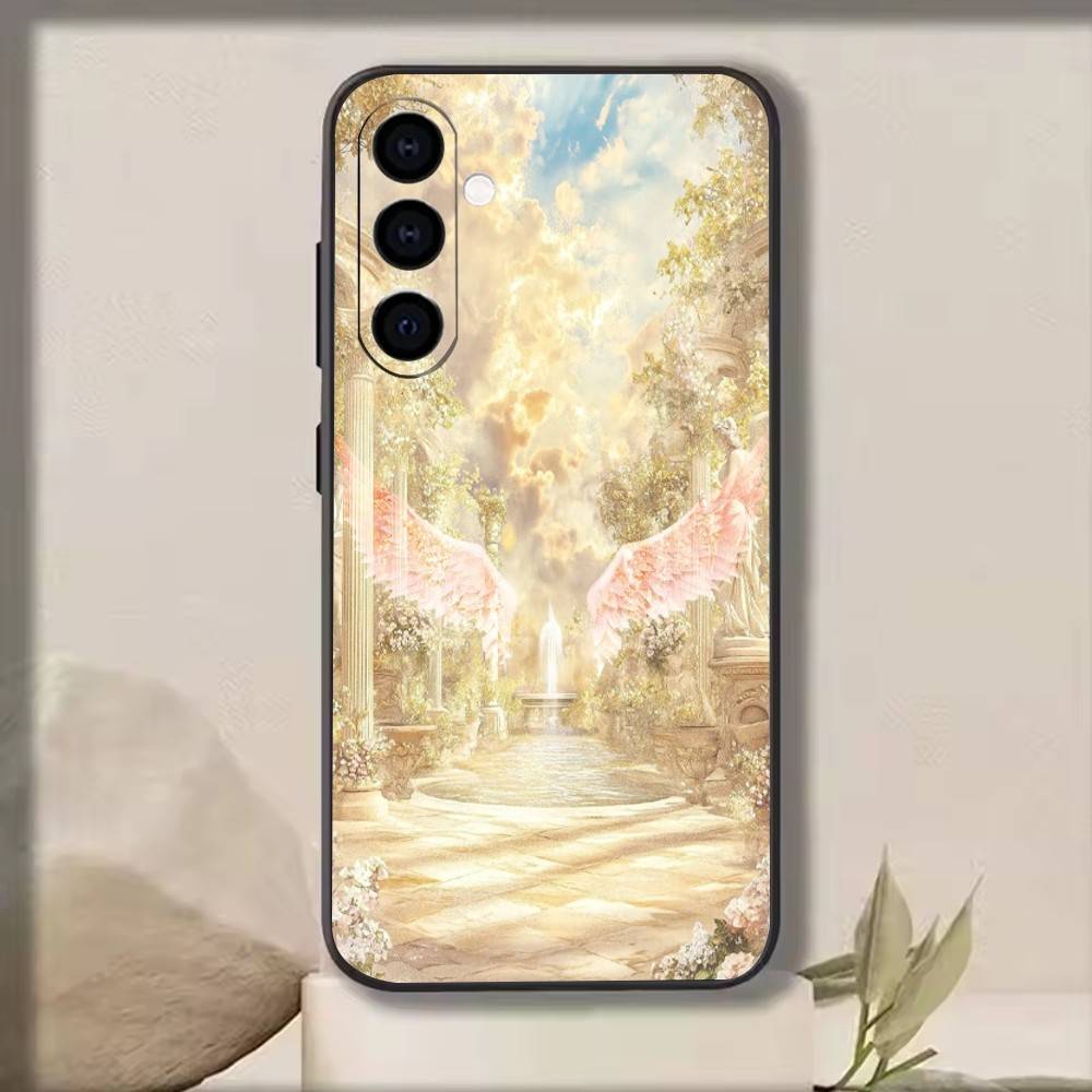

Angel Wing Phone Case For Samsung Galaxy A73,A72,A71,A70,A53,A52,A51,Soft Silicone Black Cover Samsung a21