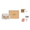 Coach Georgie 21 Metallische Pferde- und Kutschenschließe Colorblock-Monogramm-Print PVC und Leder Satteltasche Damen-Satteltasche C2806-IMDQC