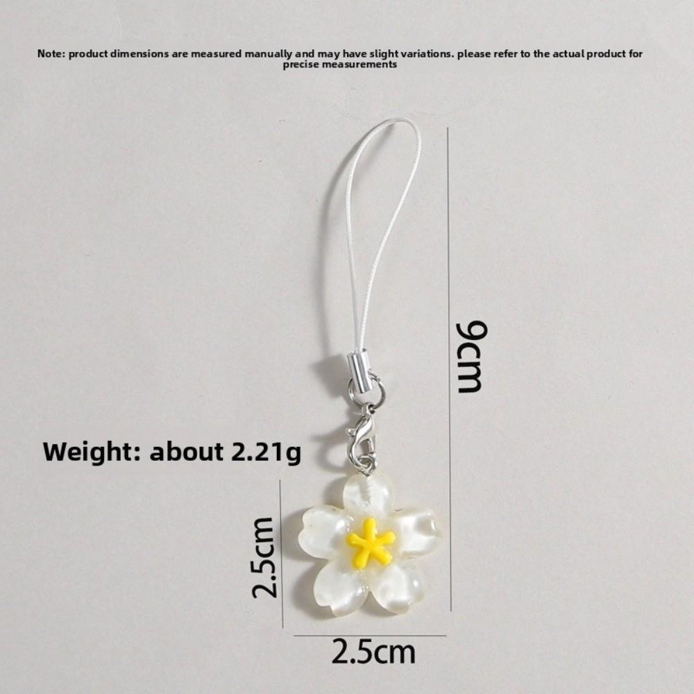 Resin Cherry Blossom Keychain Colorful Keyring New Mobile Phone Lanyard  Gift
