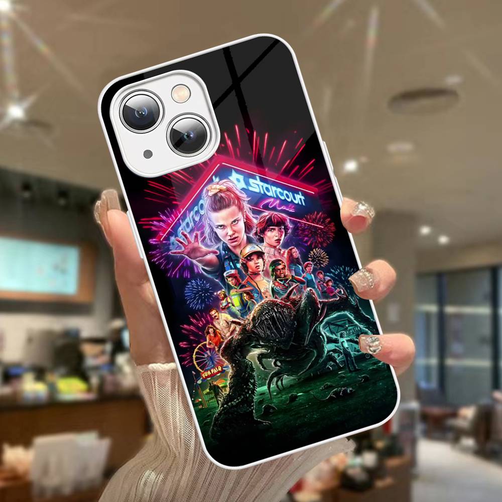 Hot S-Stranger T-Things For IPhone 14 13 12 Mini 11 Pro XS Max X XR 14 Plus Tempered Glass Cover