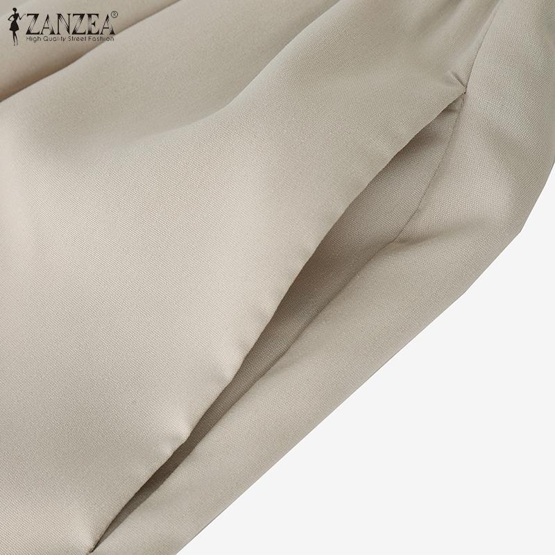 ZANZEA Women Casual Back Elastic Waist Loose Summer Short Pants