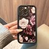 Retro big rose for Apple 16plus mobile phone case 15promax creative 14 new 13pro soft 12