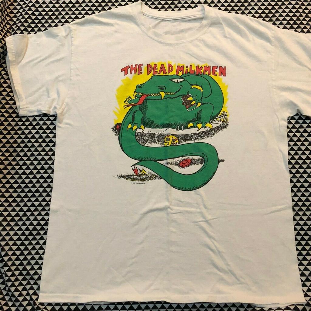 Vtg The Dead Milkmen Music Band Cotton White All Size Unisex Tee Shirt CM34