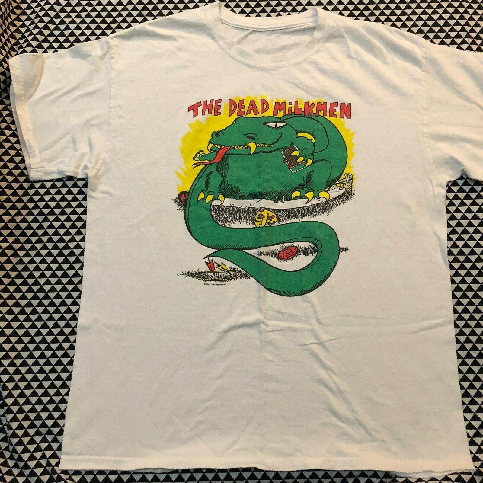Vtg The Dead Milkmen Music Band Cotton White All Size Unisex Tee Shirt CM34 XXXXL