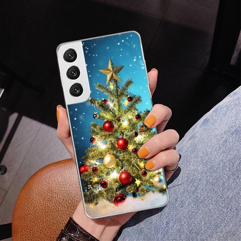 Merry Christmas Tree Snow Phone Case For Samsung Galaxy S24 S25 Edge S26 Ultra S23 S22 S21 Plus S20 FE + Personalized Print Cove