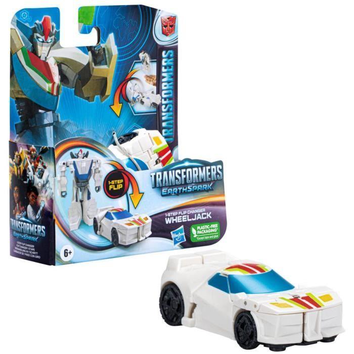 Figurine Transformers Earthspark 1 Step Flip - Wheeljack 10cm - HASBRO - Jouet pour enfant