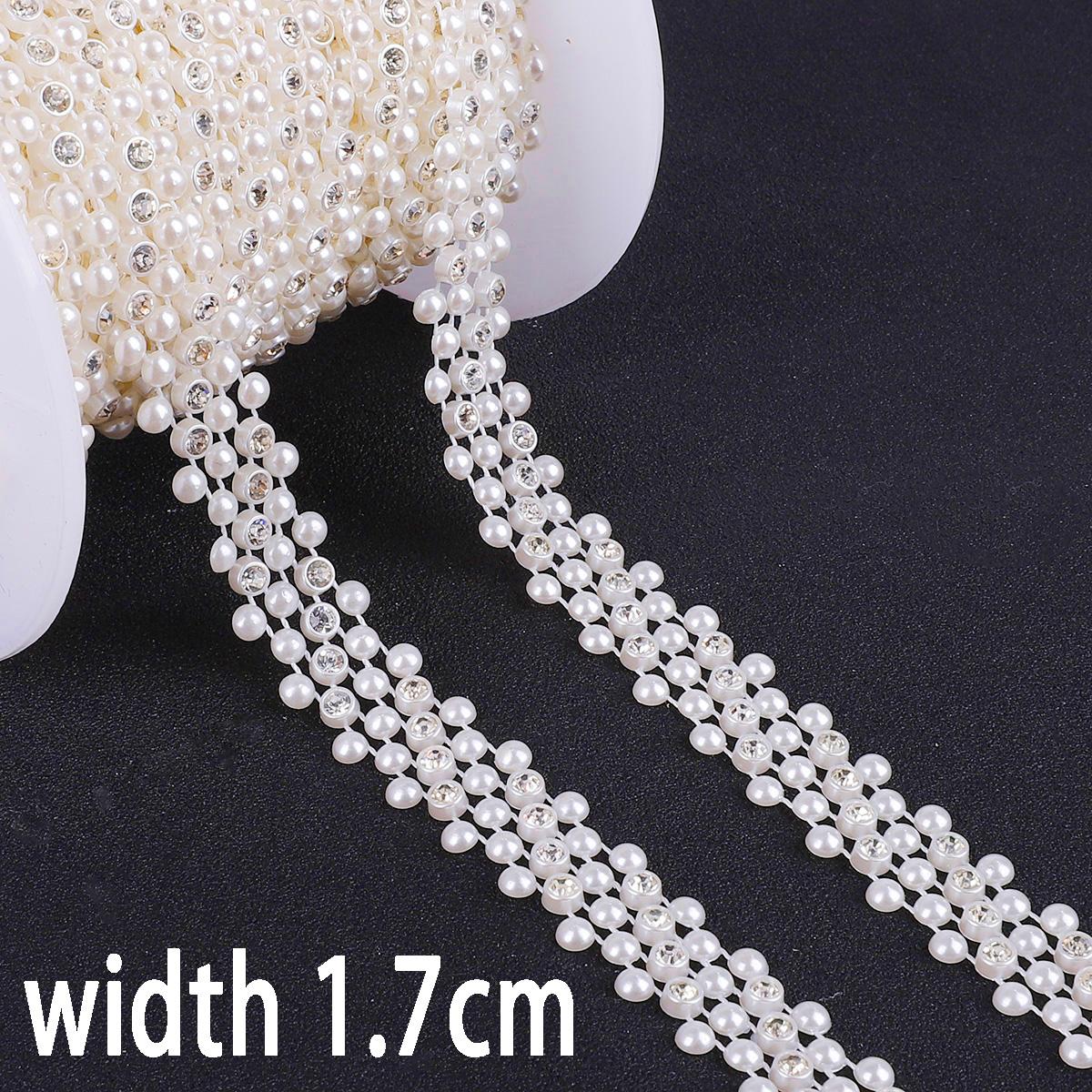 

9 метрів АБС Імітація Перлів Цирконові Намистини Ланцюжок для DIY Весільної Декорації Аксесуари для Рукоділля 12 1.7cm 9M слонова кістка