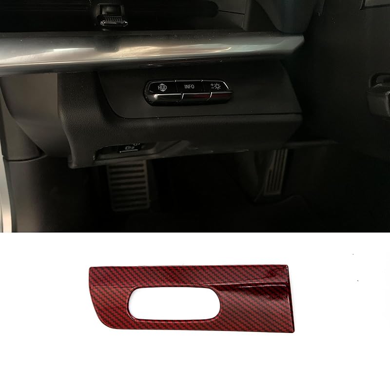 for C8 Corvette Carbon Fiber Headlight Switch Trim Accessories for Corvette C8 2020-2024 (Carbon Fiber) красный