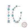 Curved Claw Snowflake Four-Leaf Star Stud Earrings For Women Shining Cubic Zirconia Fashion Ear Studs Daily Party Wear Jewelry