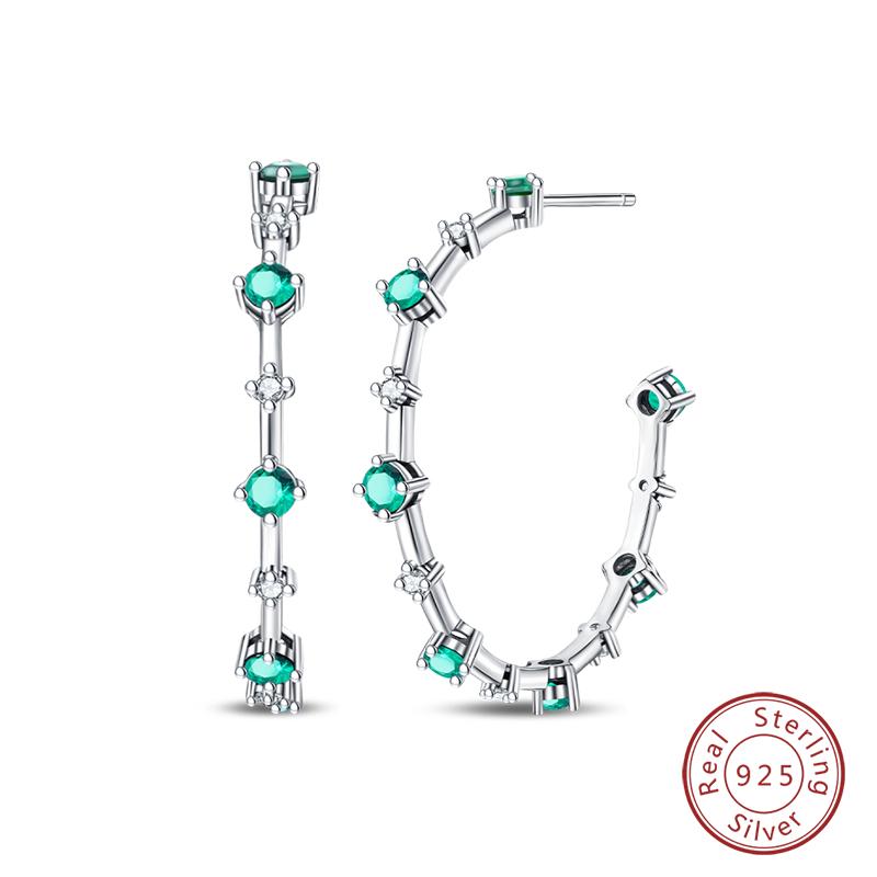 Curved Claw Snowflake Four-Leaf Star Stud Earrings For Women Shining Cubic Zirconia Fashion Ear Studs Daily Party Wear Jewelry