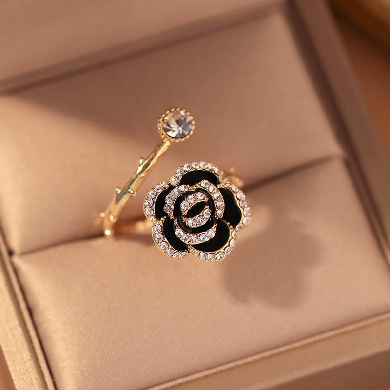 Trendy Japanese & Korean Zircon Open Ring - Elegant, High-End Design for Women