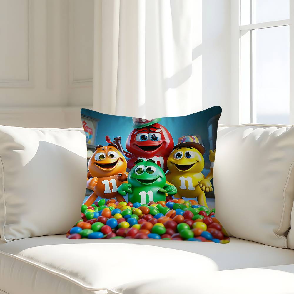 

M&Ms C-ChocolateS Pillowcase Toon Gift Cushion Cover Bedroom Home Sofa Chair Seat Decor Pillow Case 16x16Inch