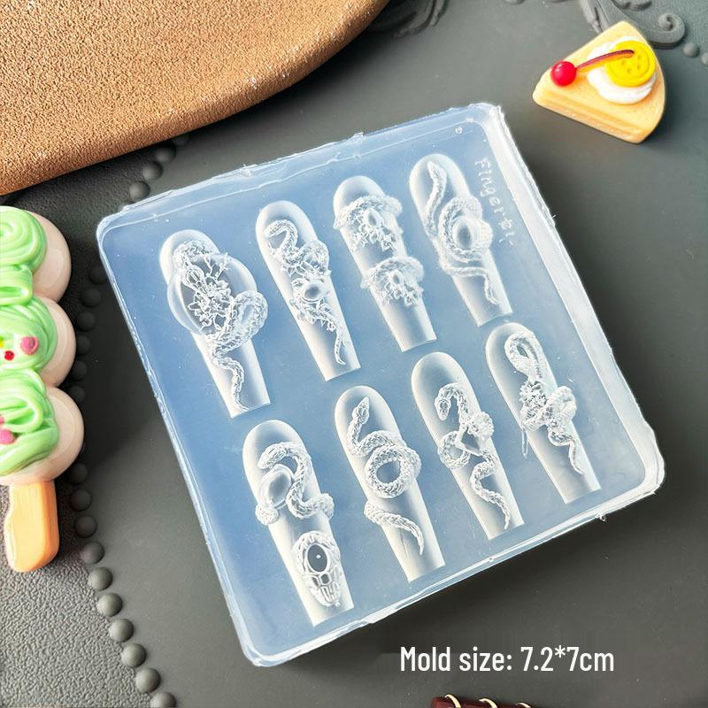 Stampi per Unghie Artistiche 3D in Alta Trasparenza - Design Orsetto, Fiocco, Bouquet