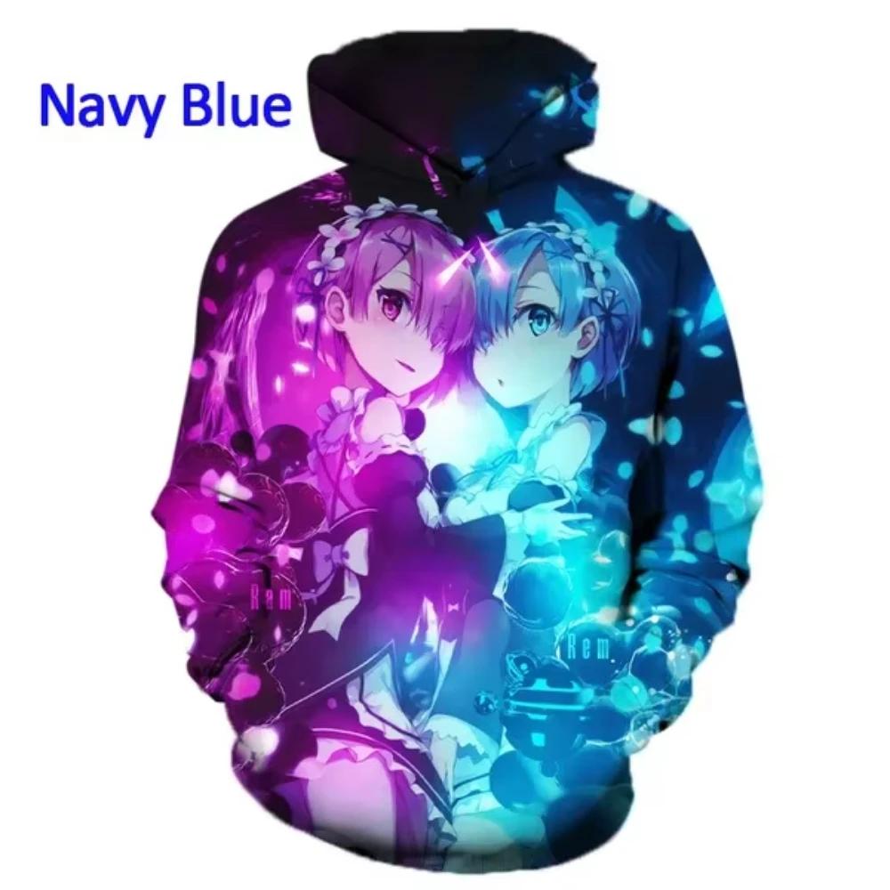 Anime Re:Zero 3D Printed Men's Hoodie Casual Harajuku Long Sleeves Oversized Outdoor Pullover Sweatshirt Kids Unisex Clothing