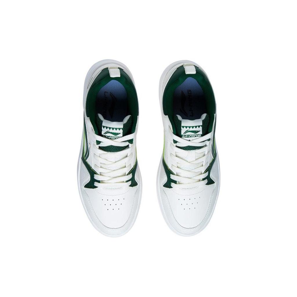 New LiNing Line 2.0 At The Beginning Anti Slip Wear Resistant Low Top Skateboard Shoes White Green AGCT337-1