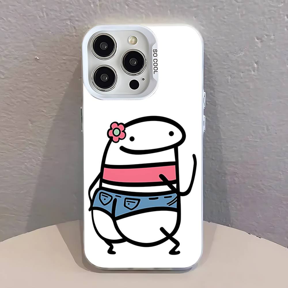 F-Flork Stick Figure Memes Phone Case For iPhone 17,16,15,14,13,12,11,Pro,Max,Plus,SE,Air,Mini Anti Fall White Bumper