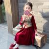 Red Princess Winter Dress for Girls - New Style Autumn/Winter Holiday Outfit